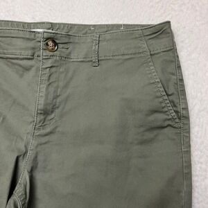 LOFT Pants Womens 12P Green The Slim Chino Ankle Crop Casual Cotton Stretch